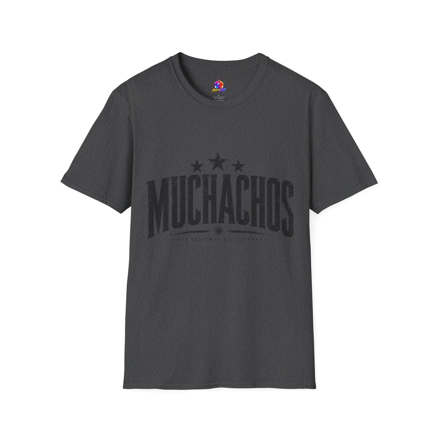 Muchachos Graphic T‑Shirt — Vintage Distressed Crew Tee - Argentina Song, slogan, favorite chant