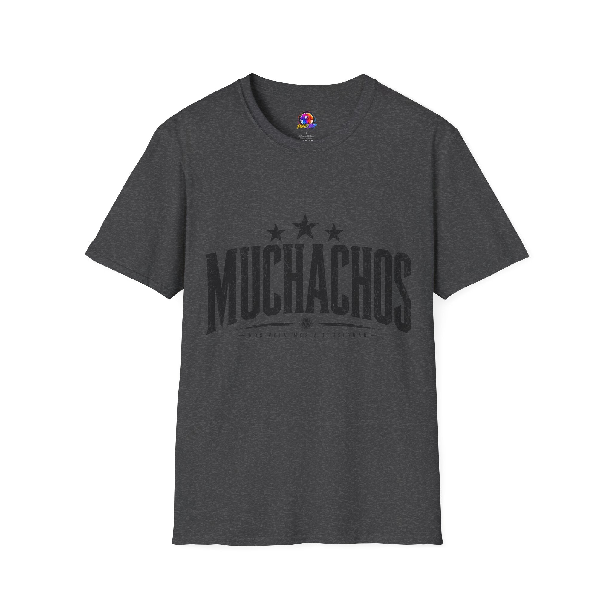 Muchachos Graphic T‑Shirt — Vintage Distressed Crew Tee - Argentina Song, slogan, favorite chant