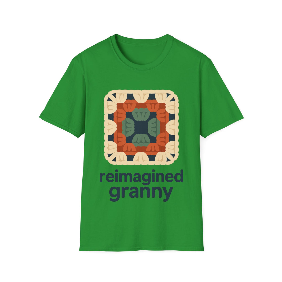 "Reimagined Granny" Retro Crochet Tee | Colorful Granny Square T-Shirt - Trending Now - September 2026