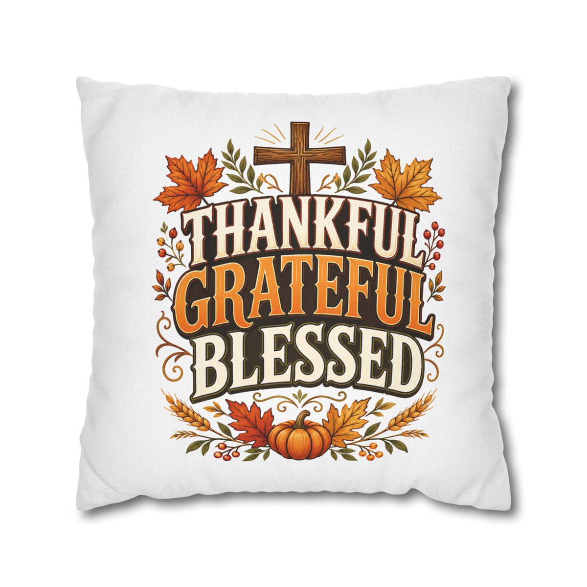 Thanksgiving Thankful Grateful Blessed Fall Pillowcase