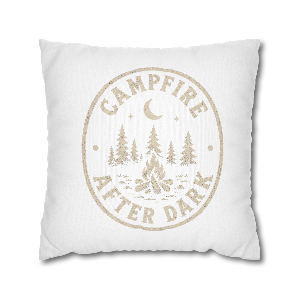 Square Pillowcase Milo Bailey Dog Dad Mom - "Campfire After Dark" Rustic Outdoor Accent Pillowcase