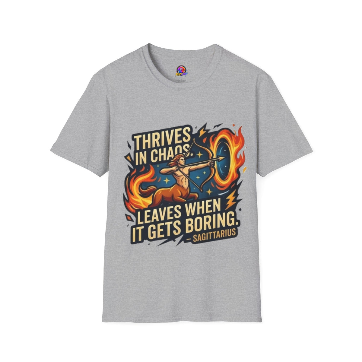 Sagittarius Archer T‑Shirt — "Thrives in Chaos" Zodiac Fire Sign Tee