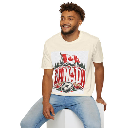 Canada Soccer T‑Shirt — Canadian Flag & Maple Leaf Crest