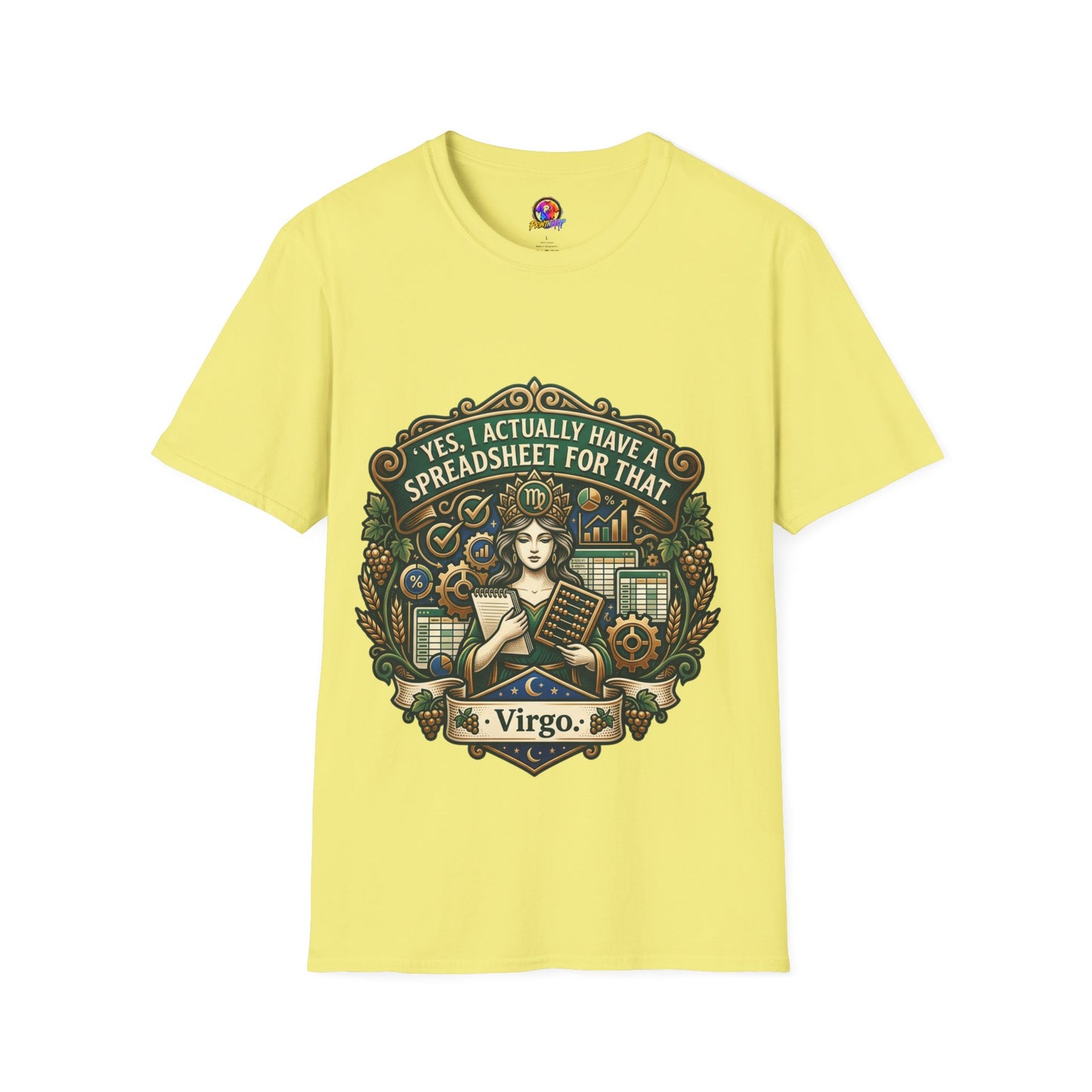 Virgo Zodiac T‑Shirt — "Yes, I Actually Have a Spreadsheet for That"
