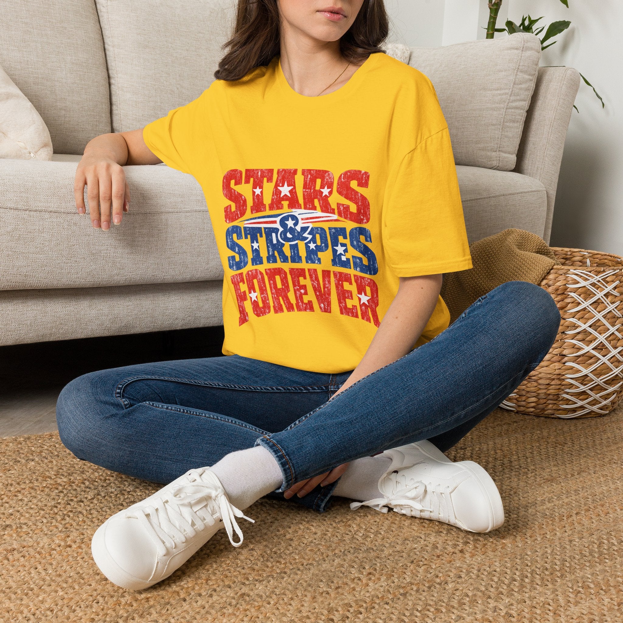 USA Stars & Stripes Forever T-Shirt — Patriotic Red White Blue Graphic Tee