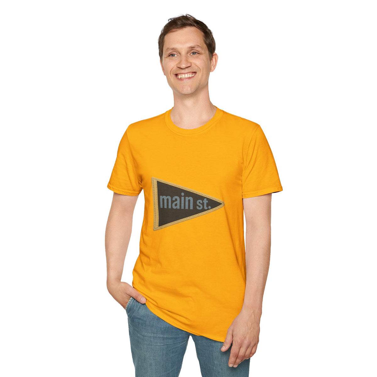 Main St. Triangle Logo T‑Shirt — Vintage Retro Street Sign Graphic Tee - Trending Now - August 2026