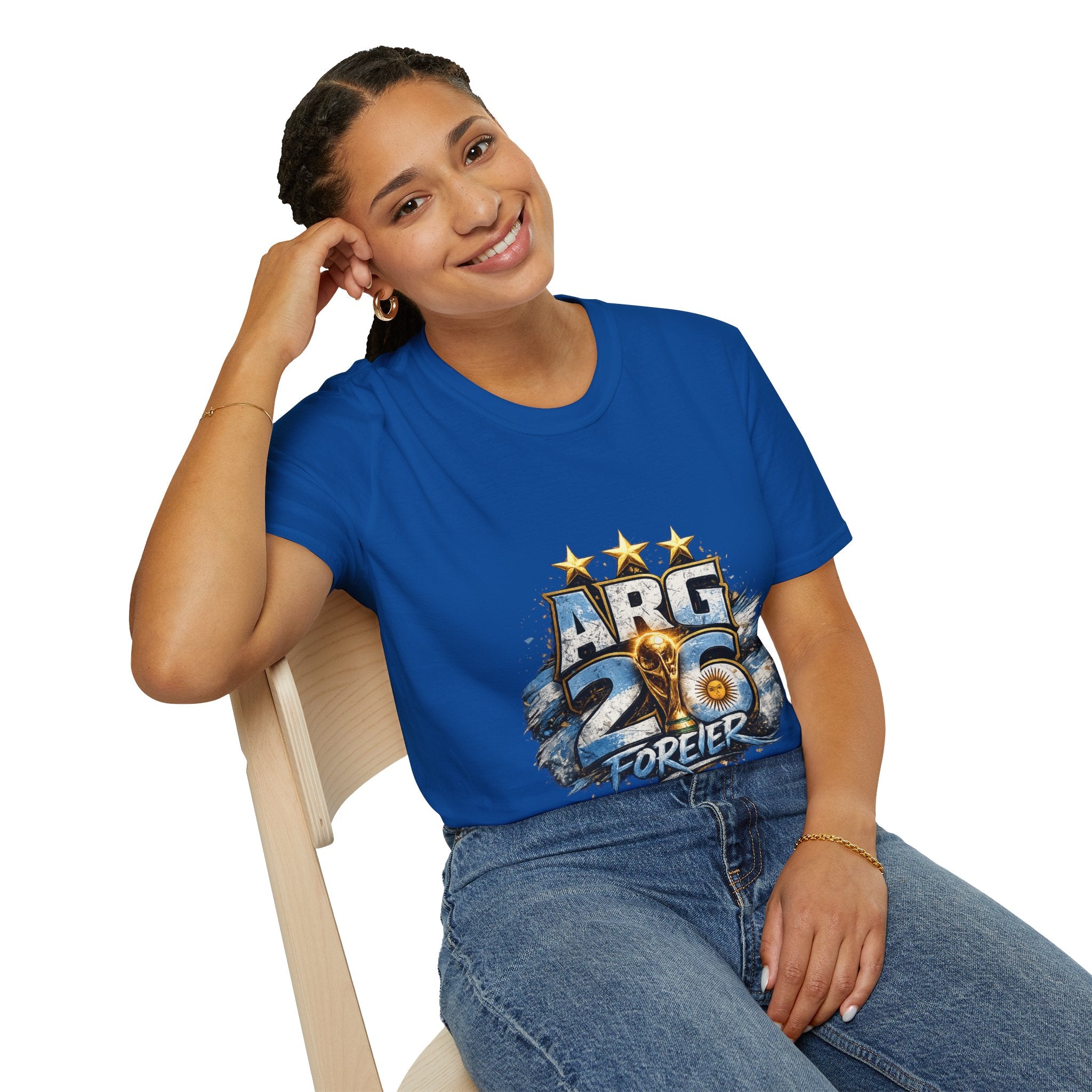Argentina 26 Forever T‑Shirt — ARG Soccer World Cup 3‑Star Fan Tee