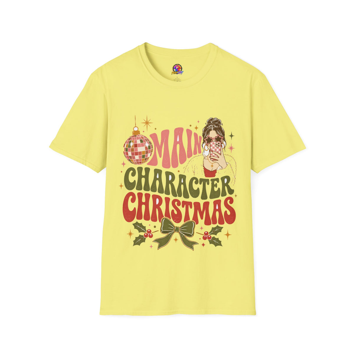 Christmas T-Shirt — "Main Character Christmas" Graphic Tee (Holiday Mom Aesthetic)