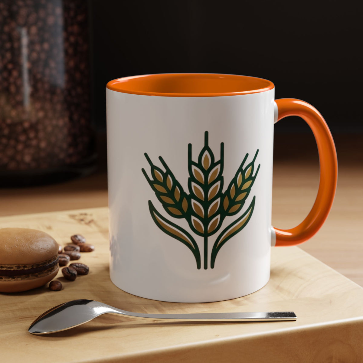 Virgo Zodiac Wheat Ear Accent Coffee Mug – Rustic Farmhouse Tea Cup