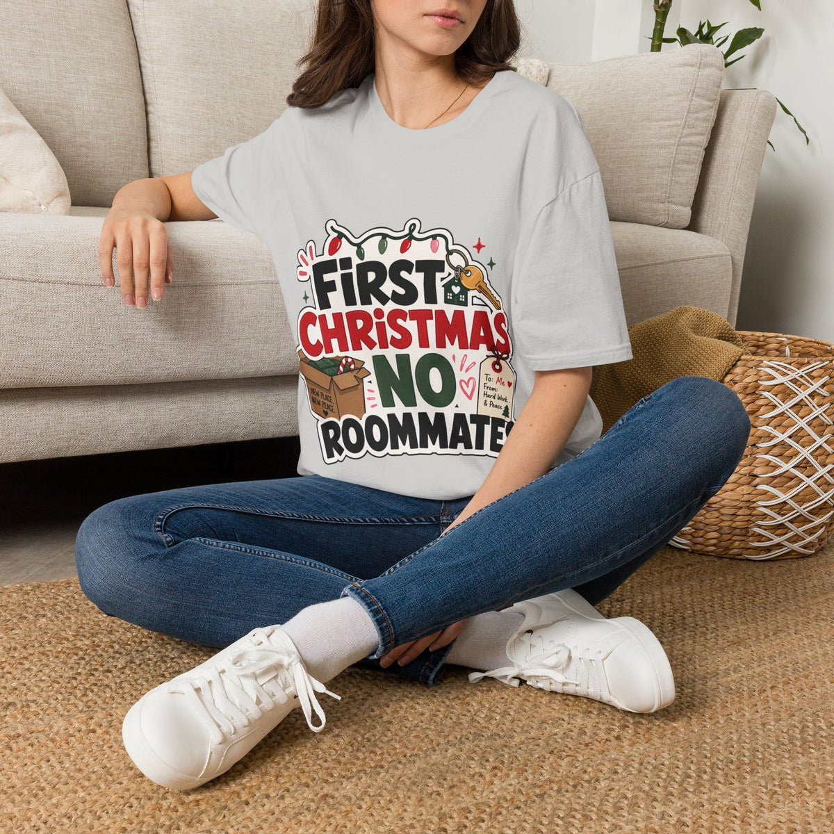 First Christmas No Roommates T-Shirt — Funny Holiday New Home Tee