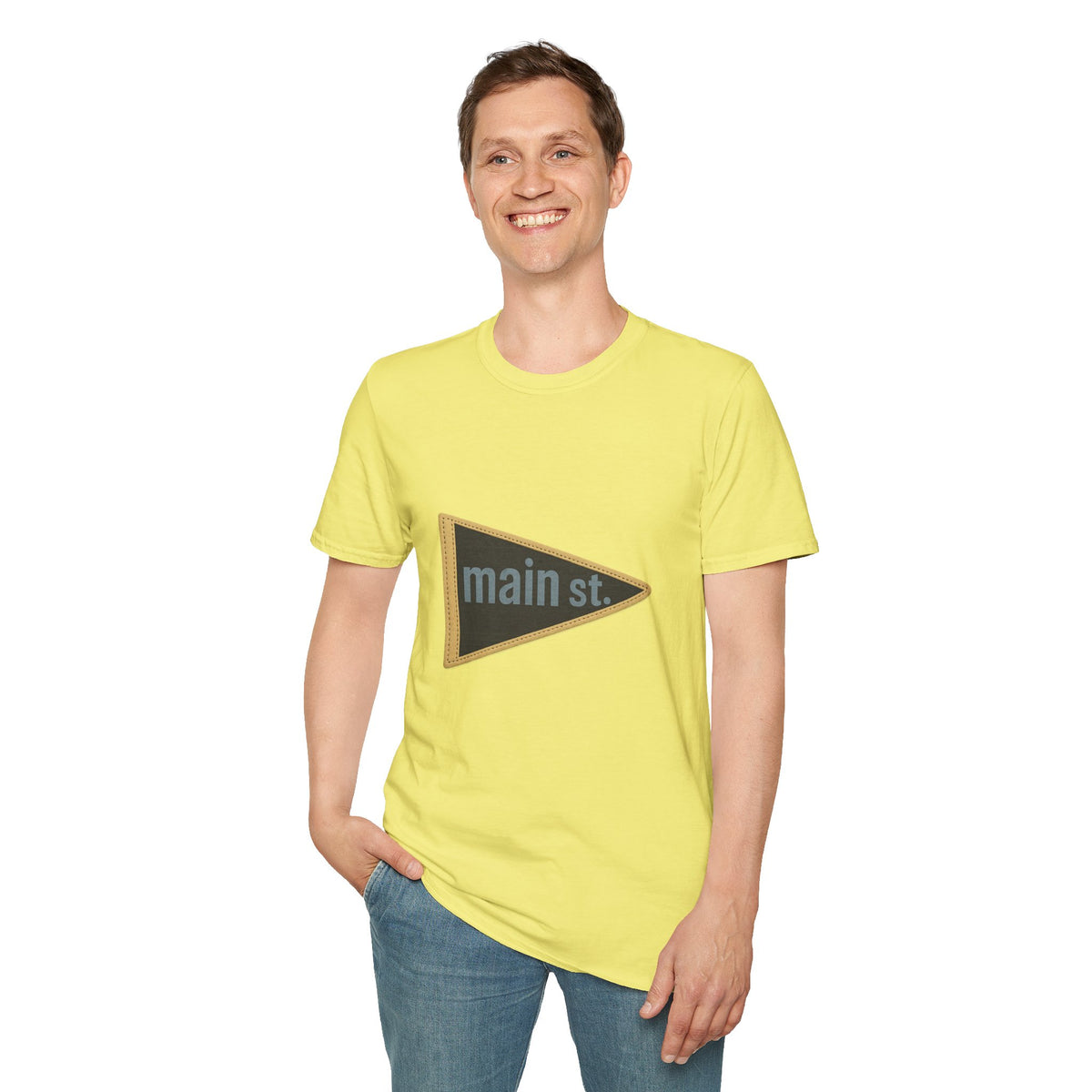 Main St. Triangle Logo T‑Shirt — Vintage Retro Street Sign Graphic Tee - Trending Now - August 2026
