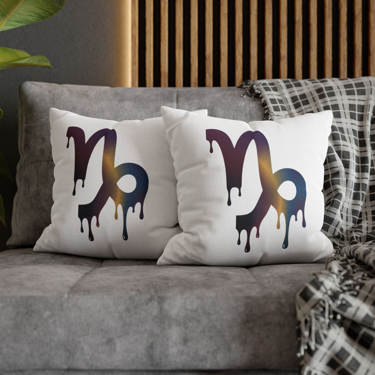 Capricorn Drip Zodiac Pillowcase — Decorative Astrology Accent