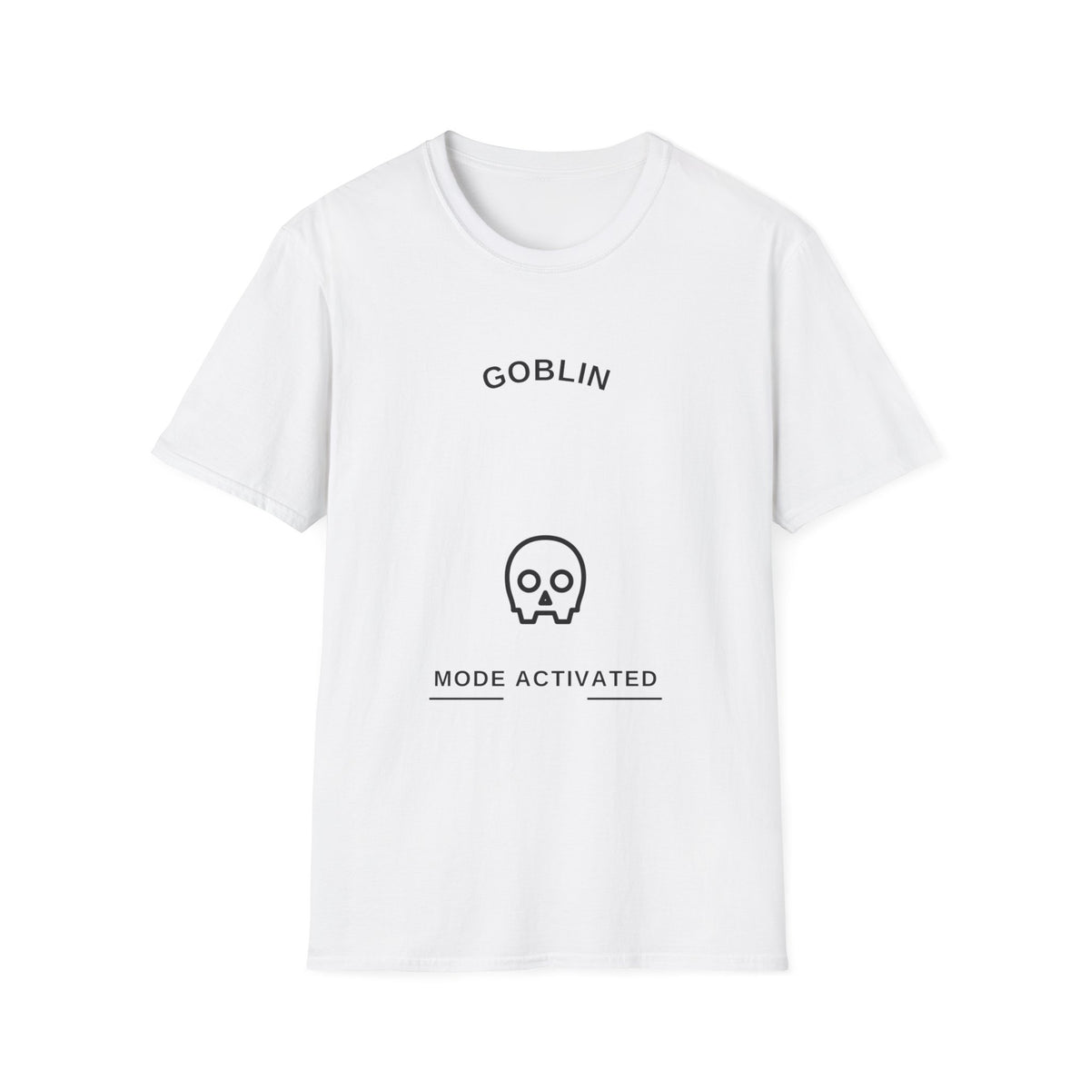 Goblin Skull Mode Activated Graphic Tee, Minimalist Edgy Meme T-Shirt - Trending Now - September 2026