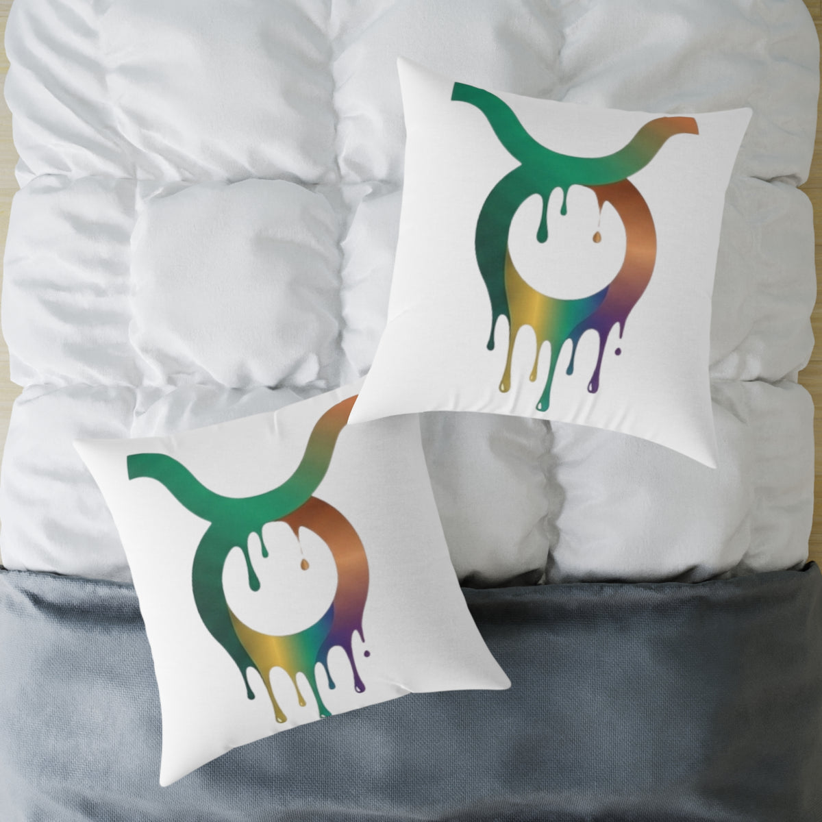 Zodiac Dripping Taurus Astrological Square Poly Canvas Pillow