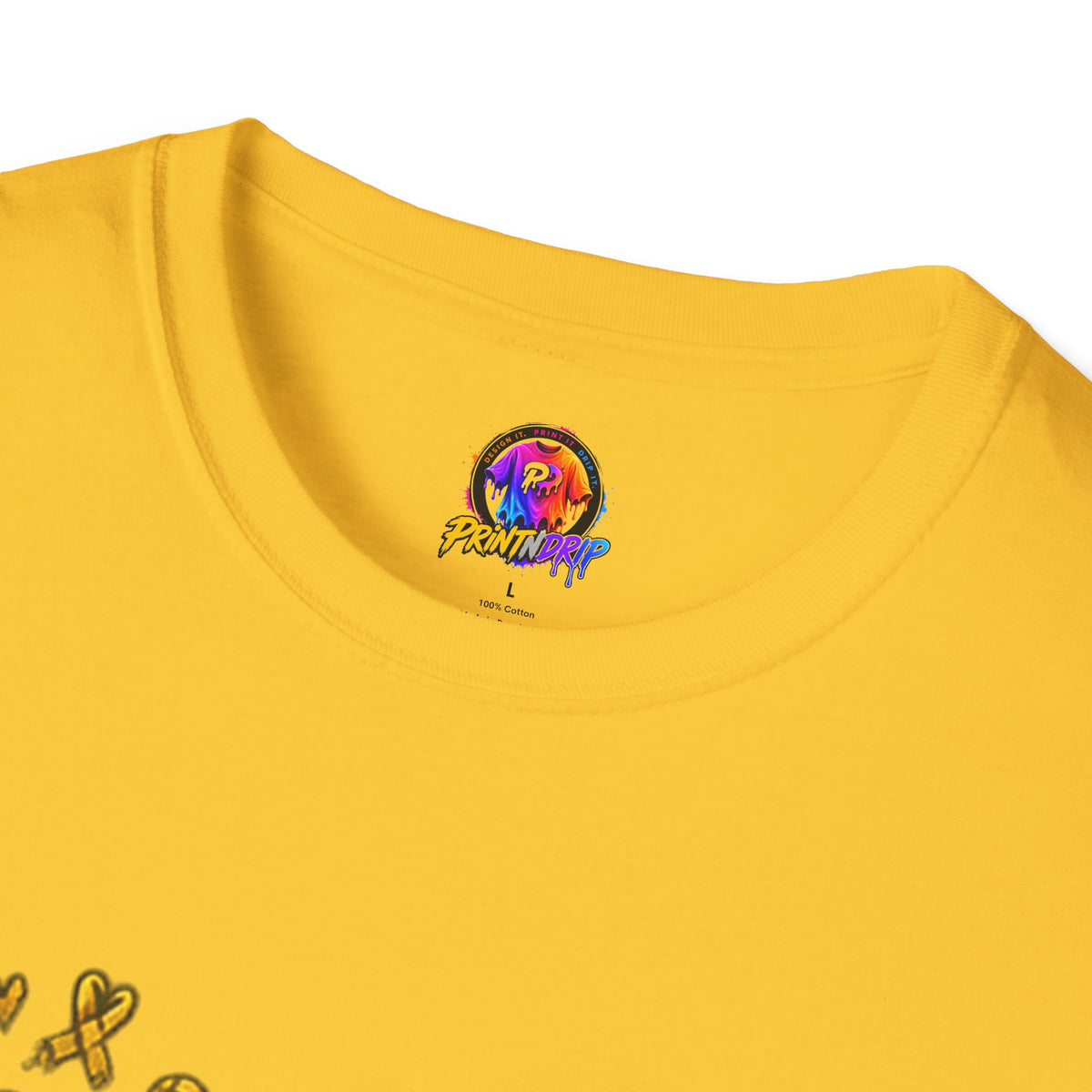 Hope Lives Here Gold Ribbon Butterfly Childhood Cancer Awareness T-Shirt