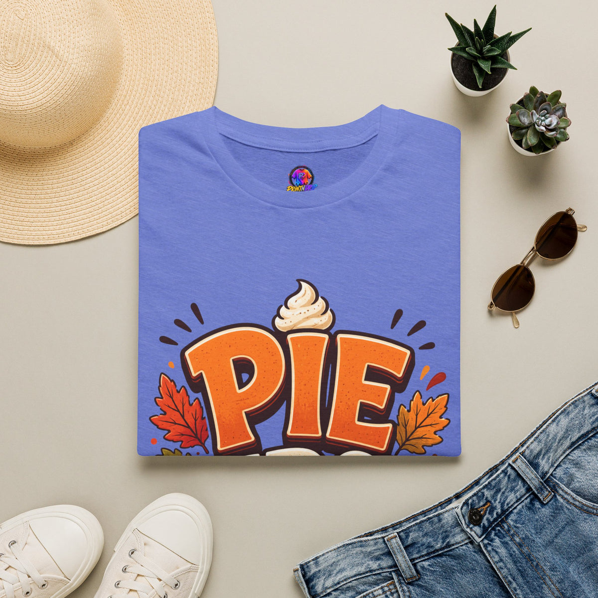 Thanksgiving T-Shirt Pie First T-Shirt — Funny Thanksgiving Pumpkin Pie Graphic Tee