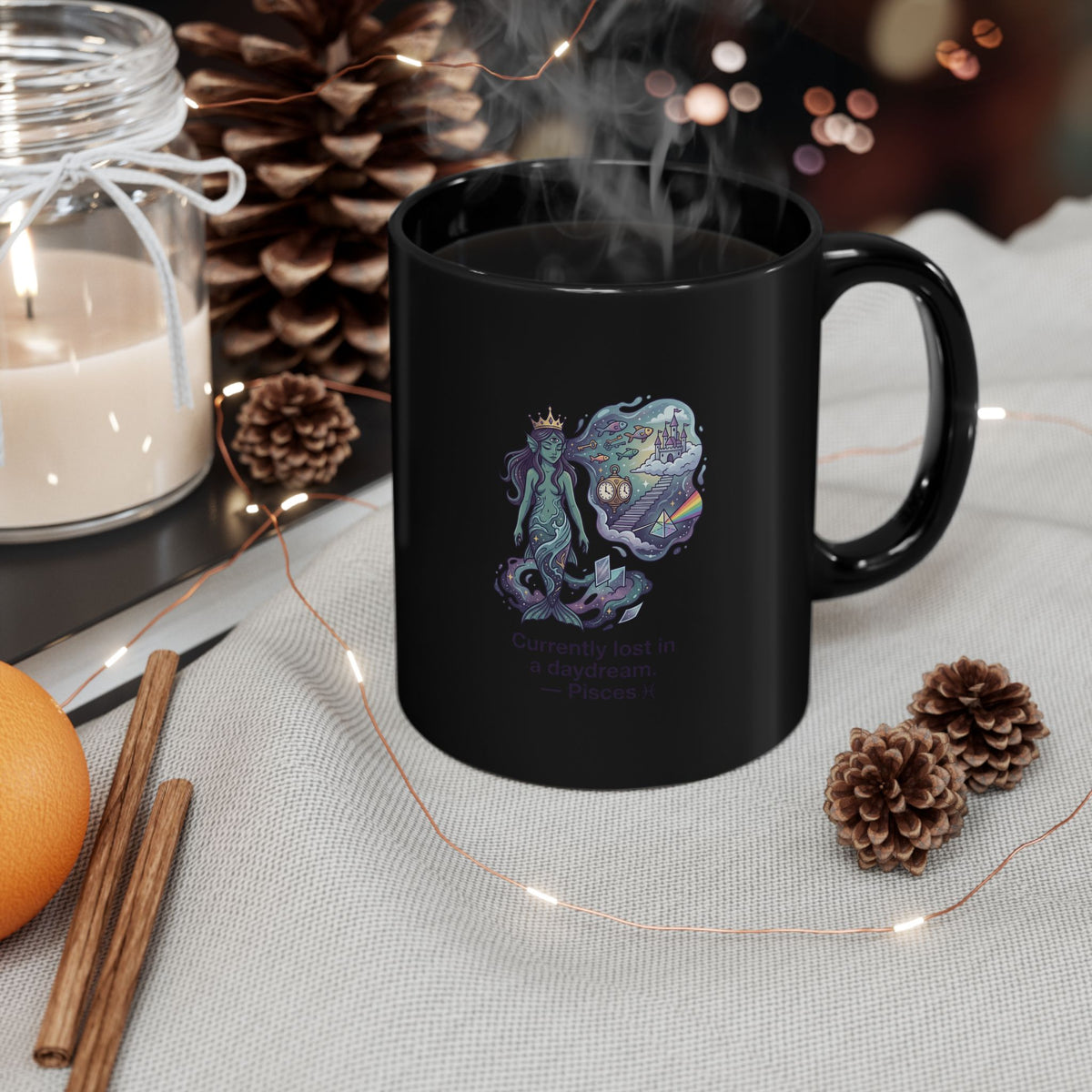 Pisces Zodiac Mug – 'Currently Lost in a Daydream' Astrological Coffee Cup