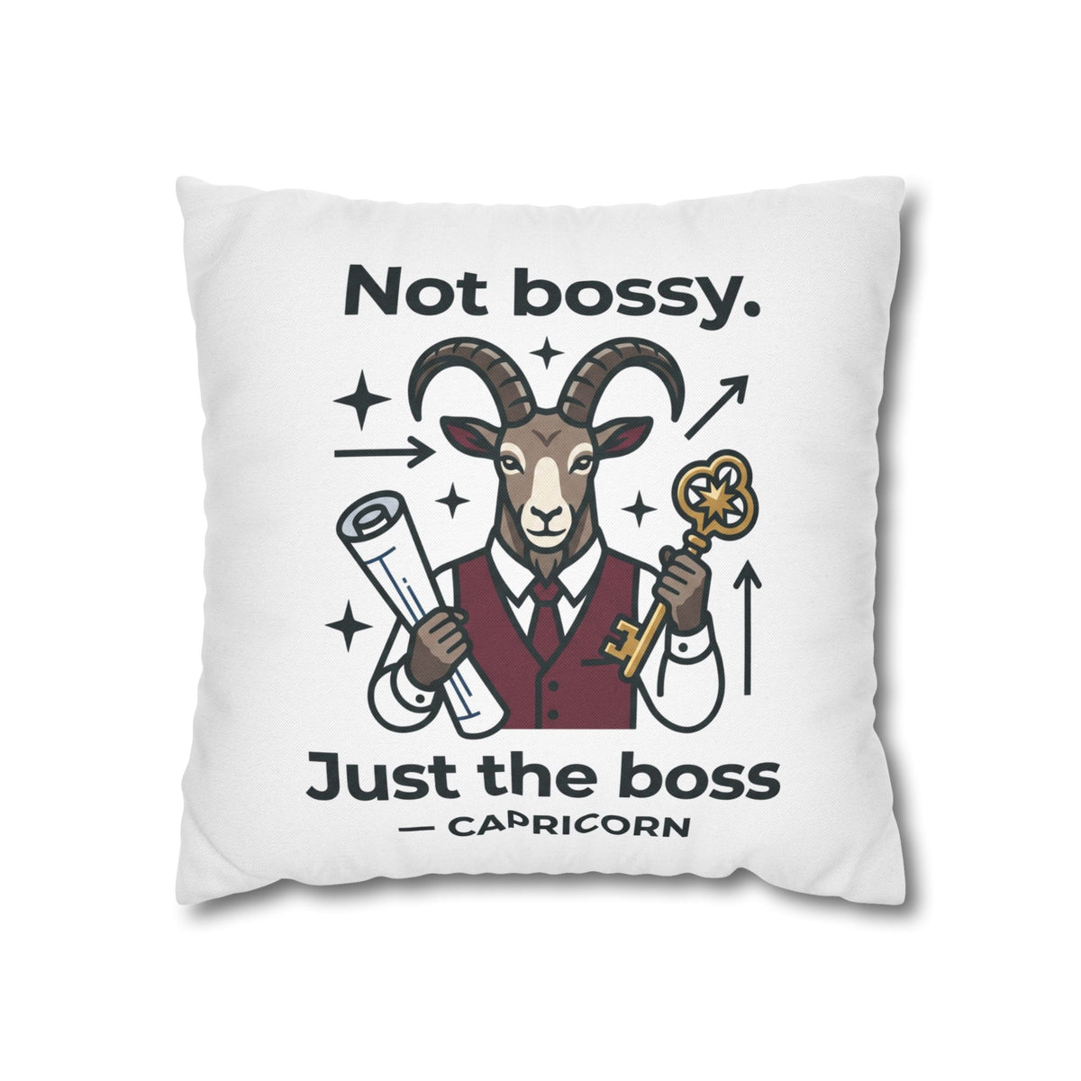 Capricorn Pillowcase — “Not Bossy, Just the Boss” Zodiac Gift