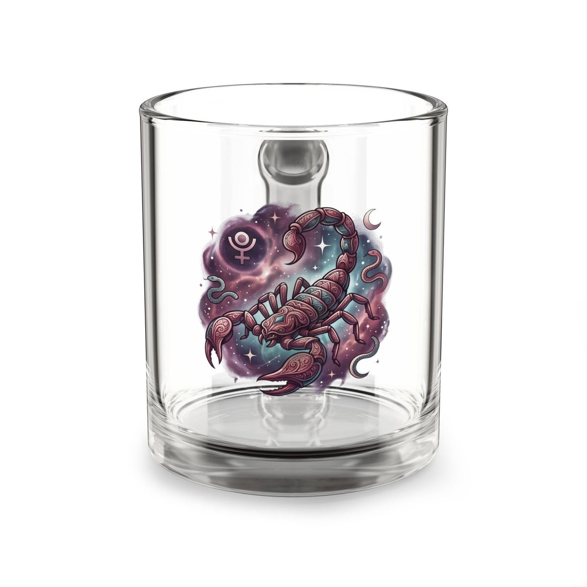 Scorpio Zodiac Glass Mug — Mystical Cosmic Scorpion 10oz