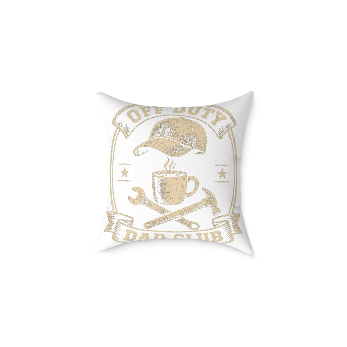 Dad Club Pillow – "Off Duty" Coffee & Tools Square Throw Pillow  Milo Bailey Dog Dad Mom