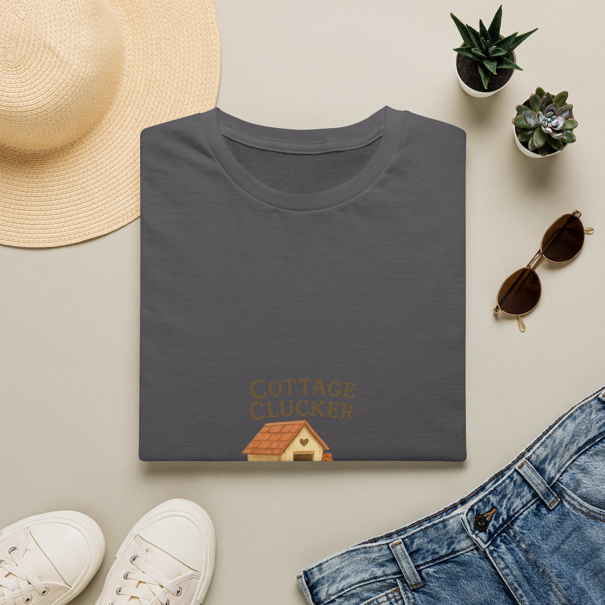 Cottage Clucker Cute Chicken Coop Tee - Farmhouse Aesthetic Graphic T-Shirt - Trending Now - September 2026