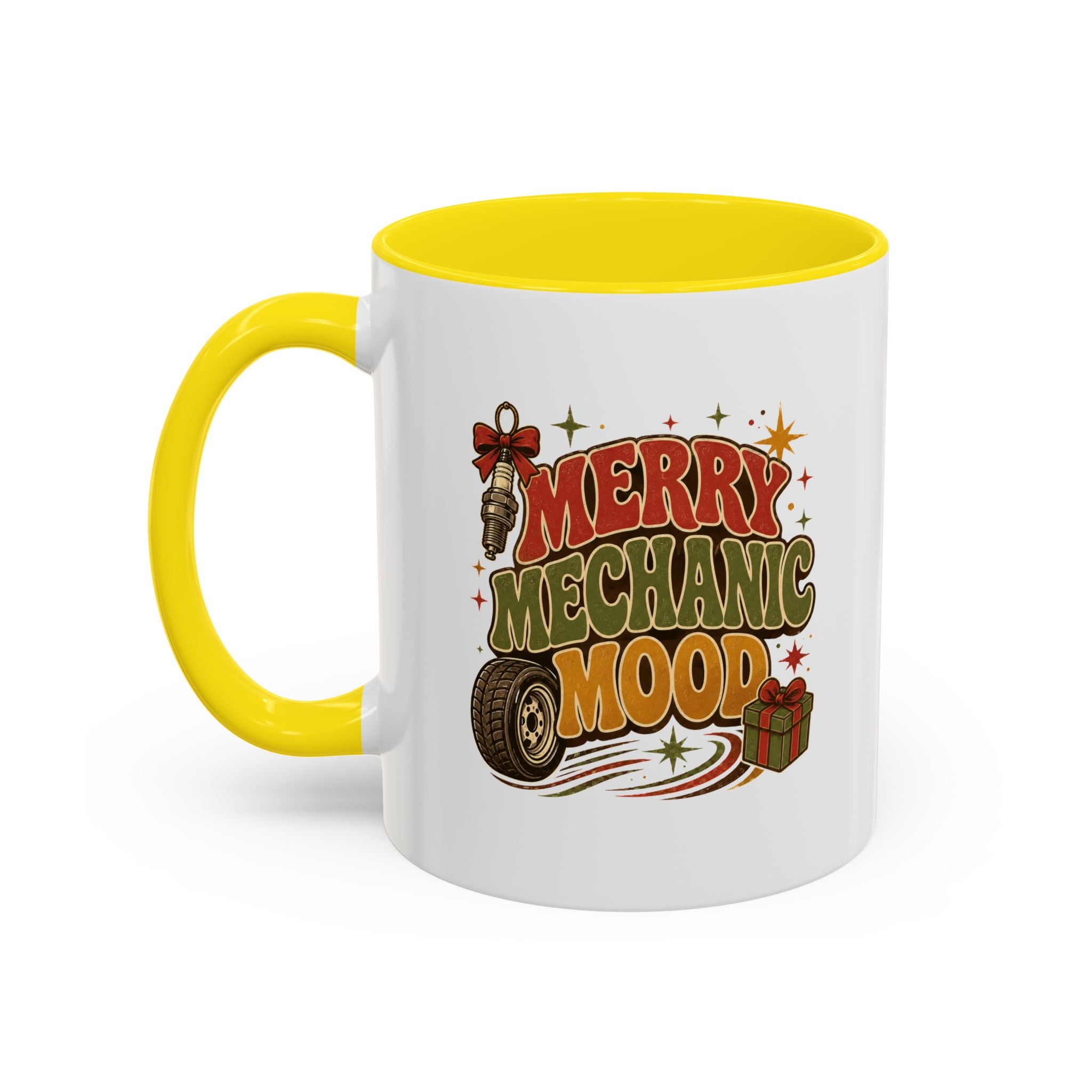 Modern Day Christmas Merry Mechanic Mood Coffee Mug — Holiday Auto Mechanic Gift