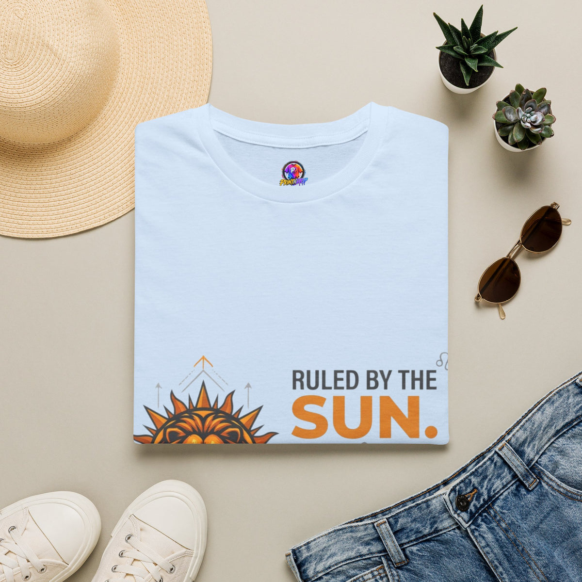 Leo Zodiac T-Shirt — "Ruled by the Sun. Ambitious by Nature. LEO."