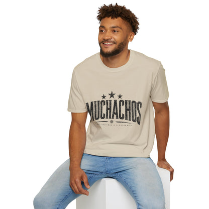 Muchachos Graphic T‑Shirt — Vintage Distressed Crew Tee - Argentina Song, slogan, favorite chant