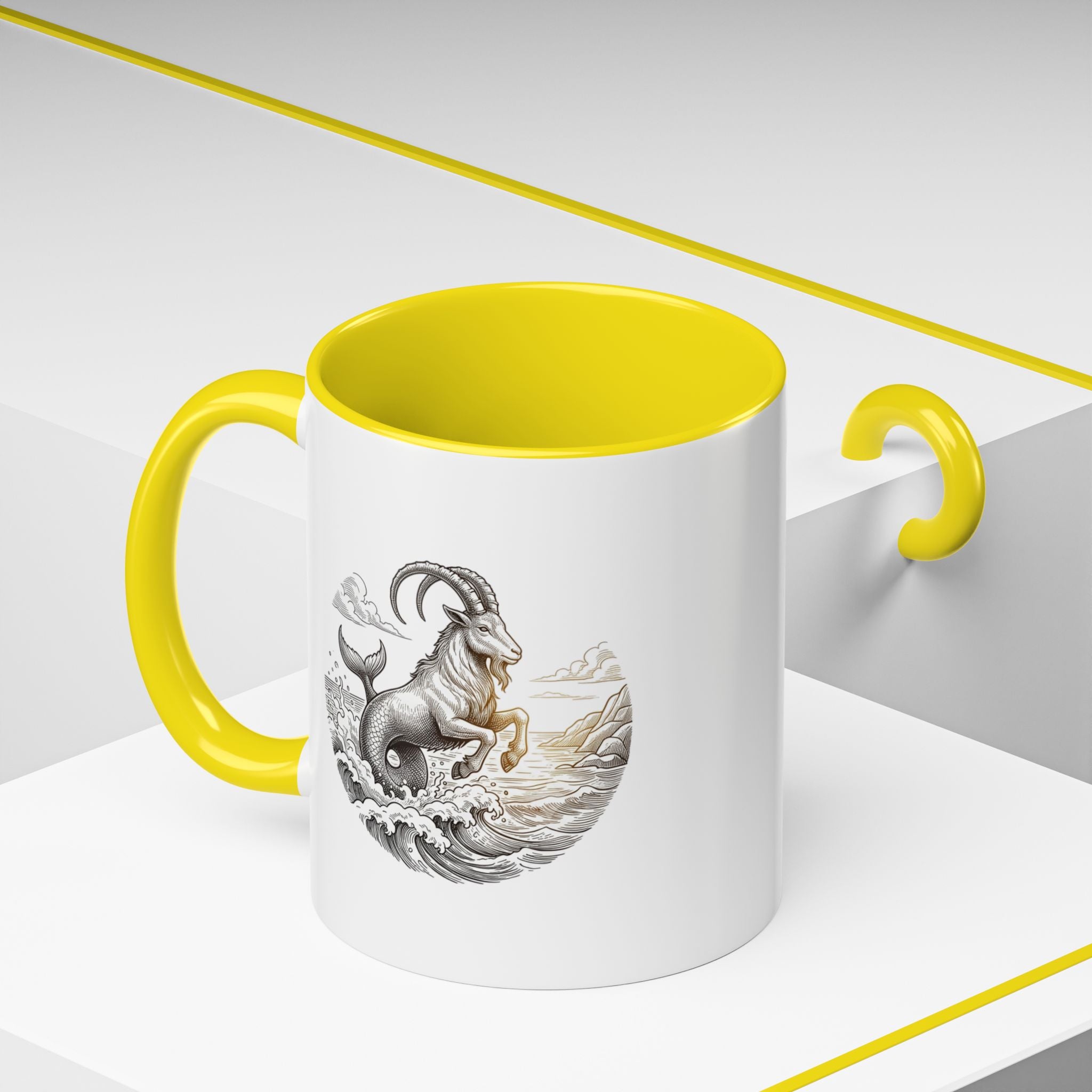 Capricorn Goat Mermaid Coffee Mug — Zodiac Capricorn Accent Mug