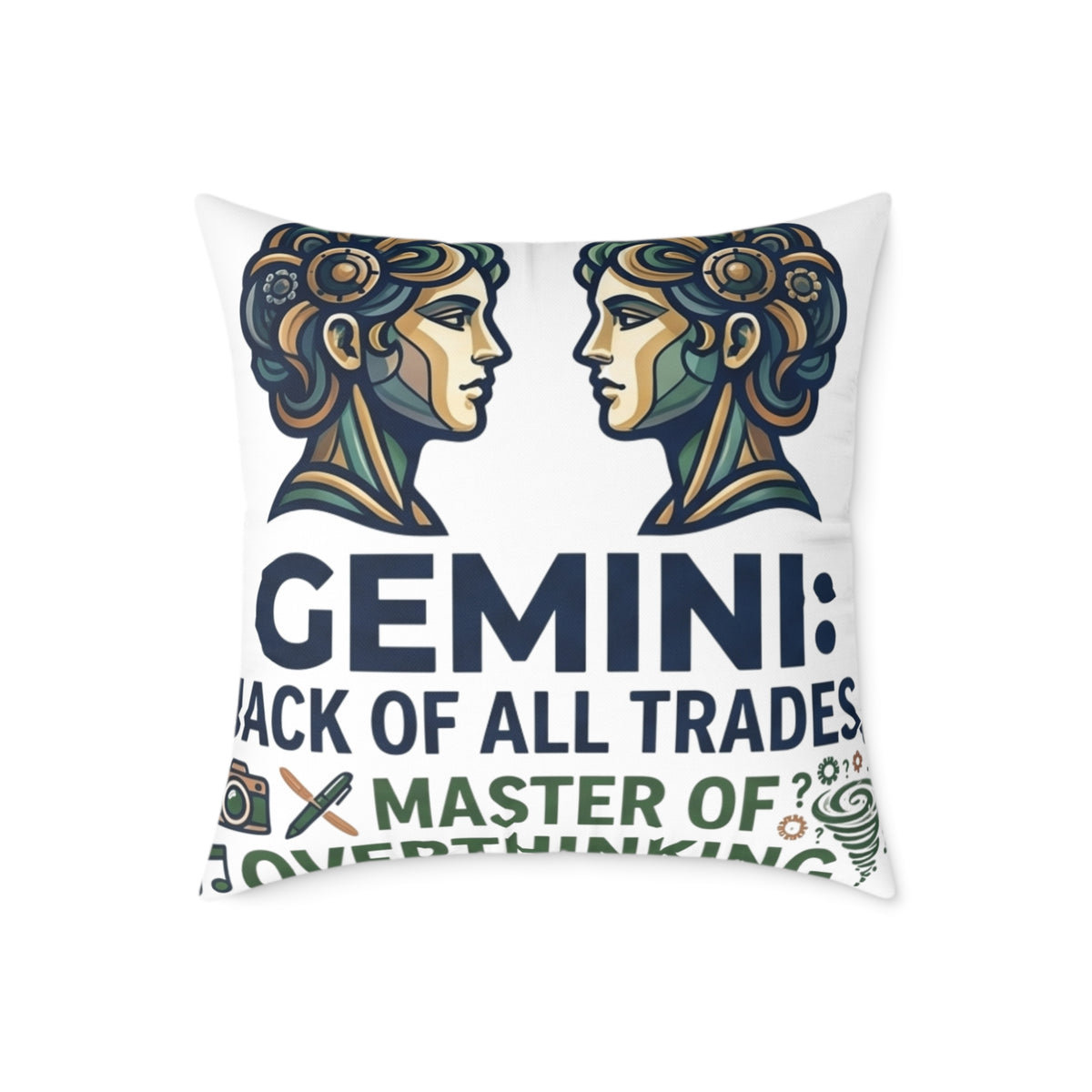Gemini Zodiac Jack Of All Trades Square Poly Canvas Pillow