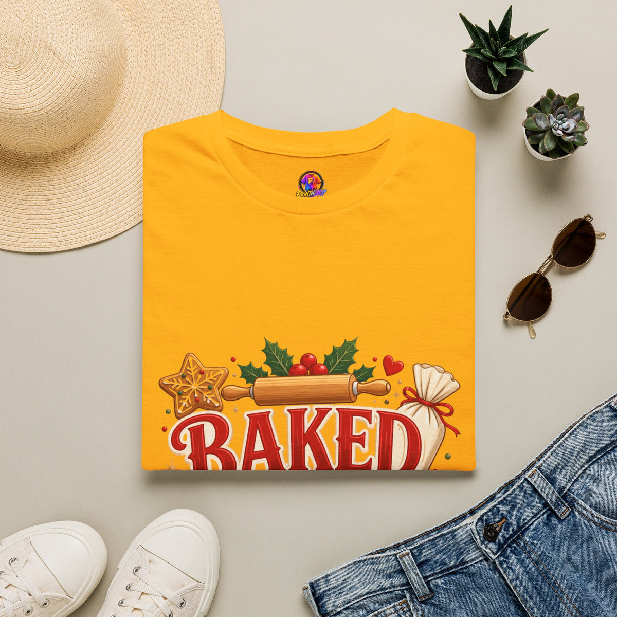 Baked With Love T-Shirt — Holiday Baking Christmas Cookie Chef Tee