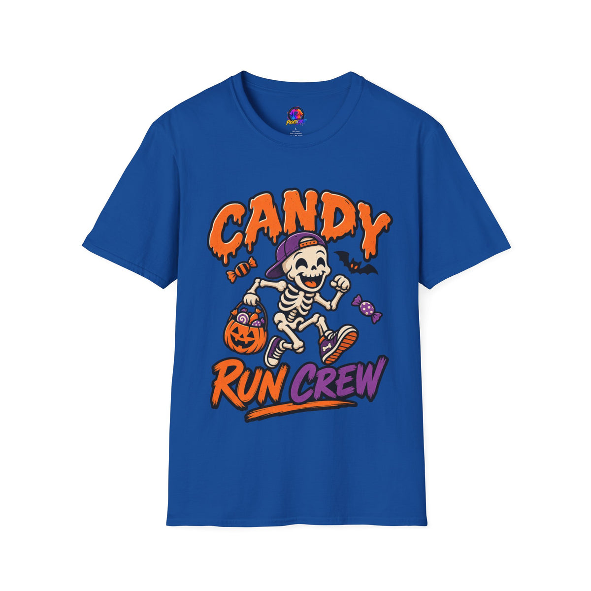 Candy Run Crew T-Shirt — Halloween Skeleton Trick-or-Treat Tee