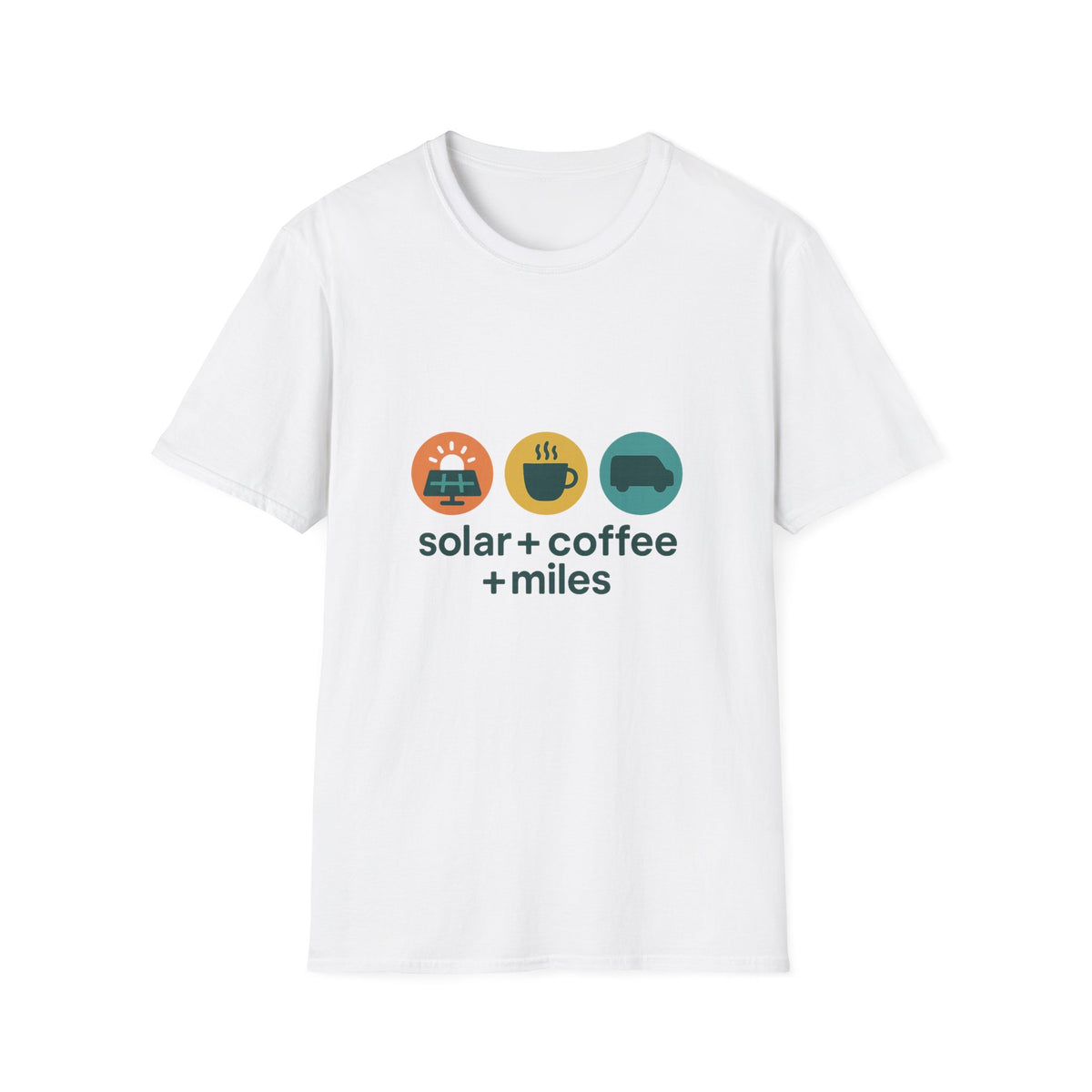 Minimalist Coffee & Camper Icons T-Shirt — Cozy Road Trip Vibes - Trending Now - August 2026