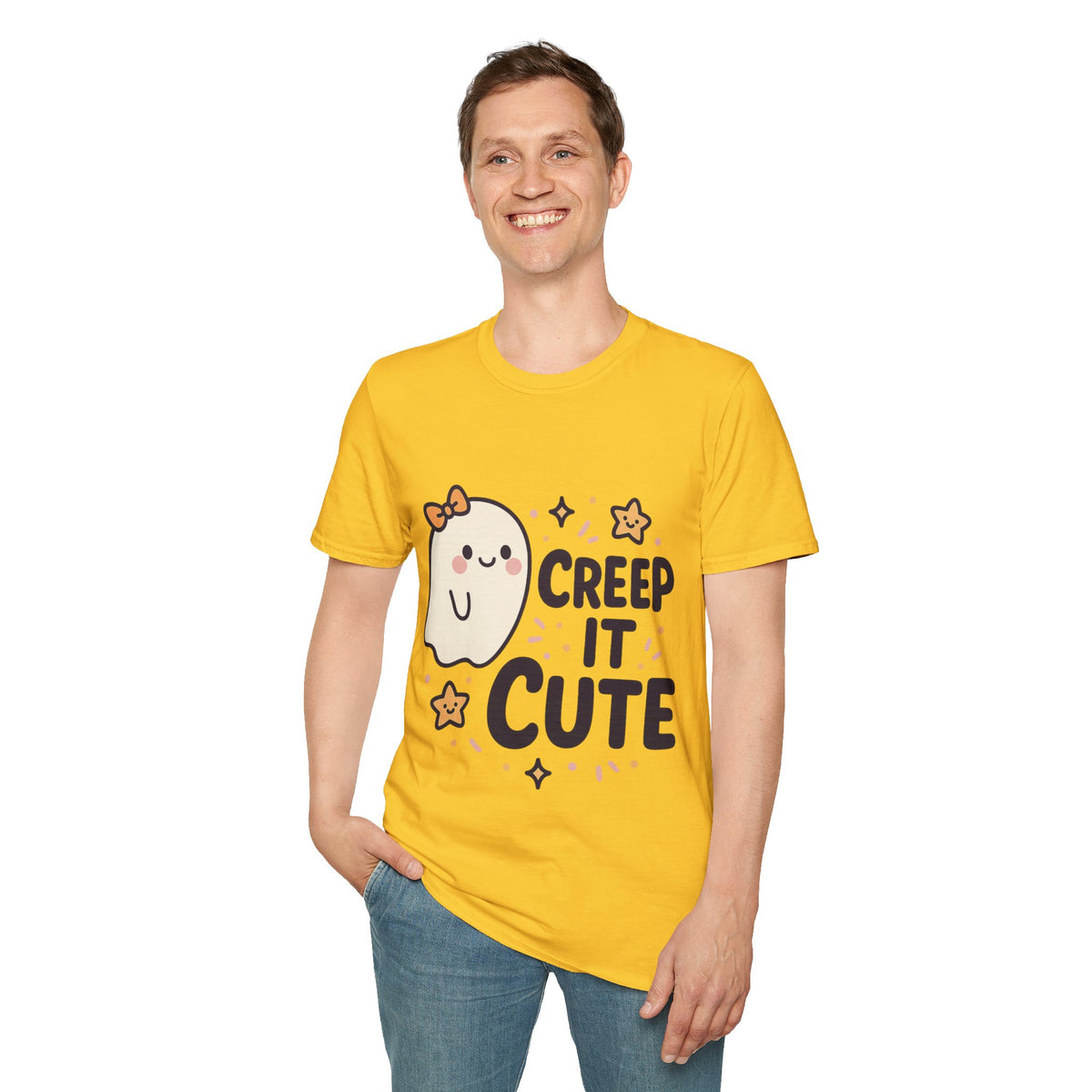 "Creep It Cute" Funny Ghost Tee | Pastel Spooky Season Halloween T-Shirt - Trending Now - September 2026
