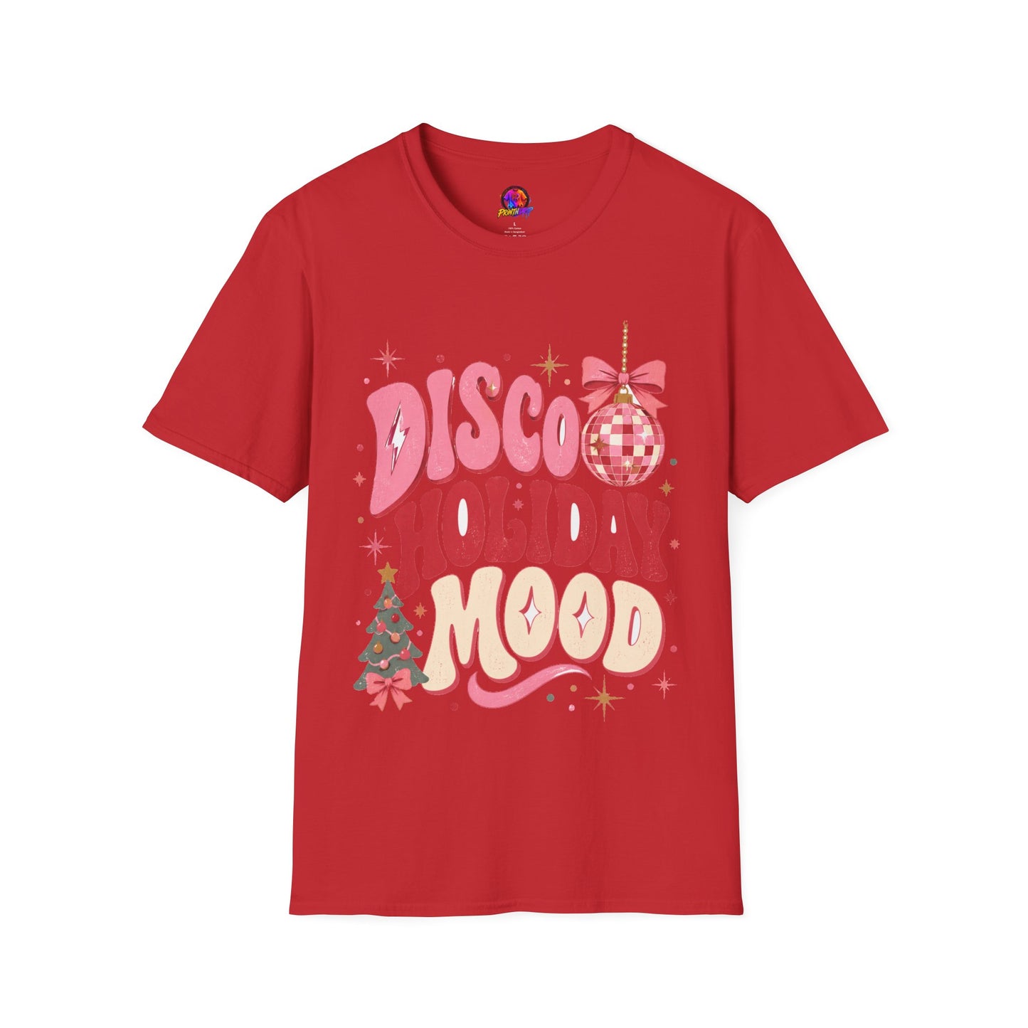 Disco Holiday T-Shirt — Retro Pink Disco Ball Christmas Tee