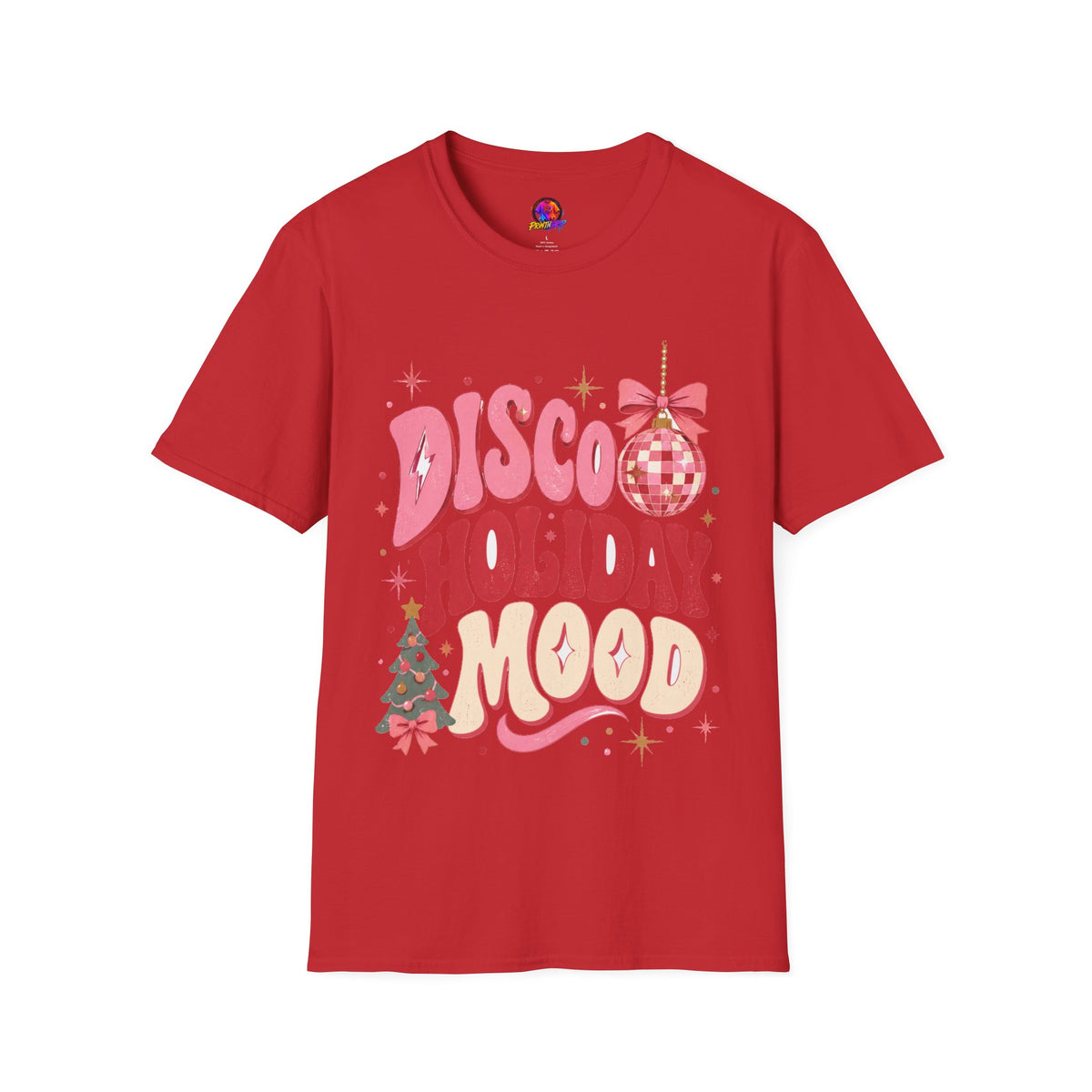 Disco Holiday T-Shirt — Retro Pink Disco Ball Christmas Tee