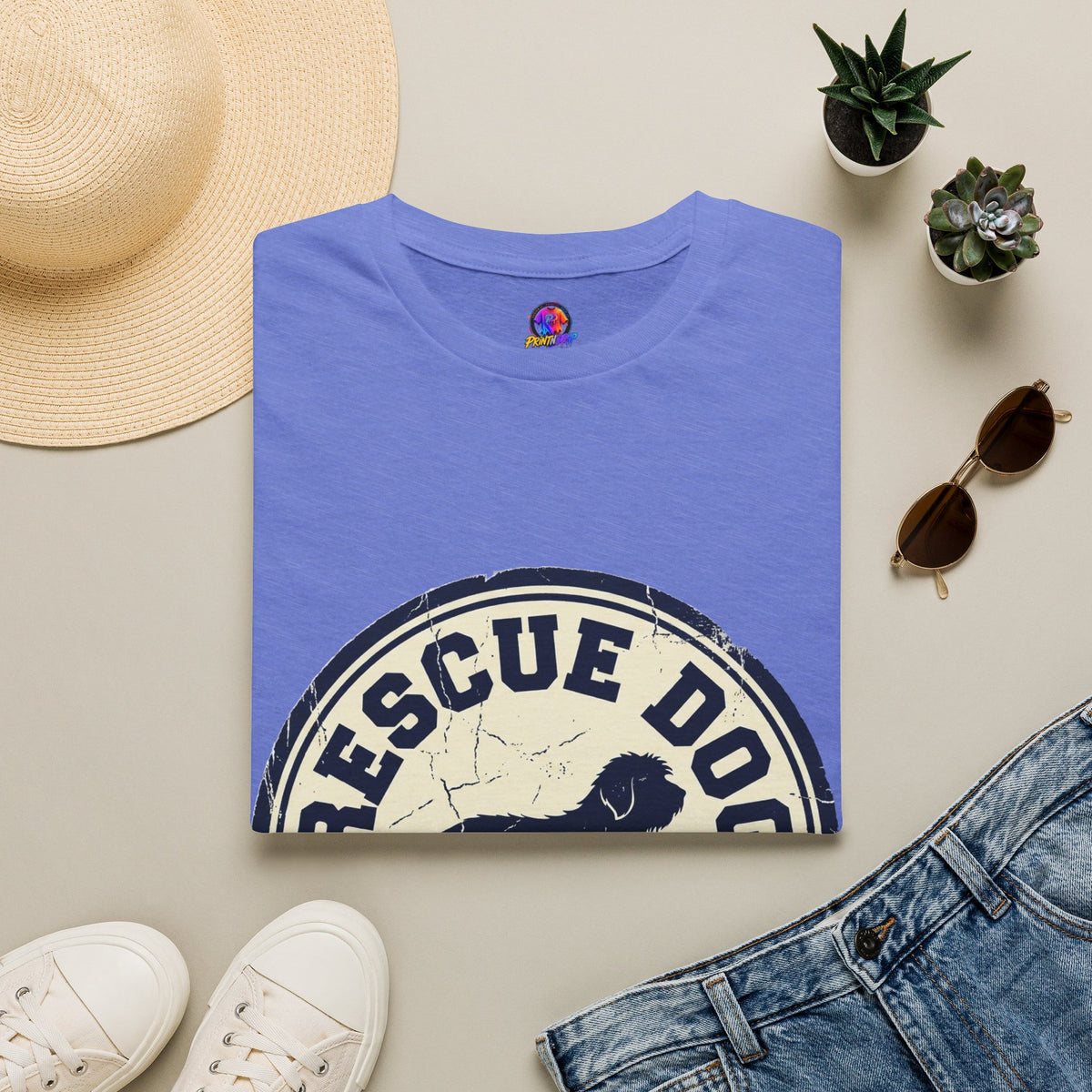 Rescue Dog Dad T-Shirt – Vintage Shelter Pup Support Tee