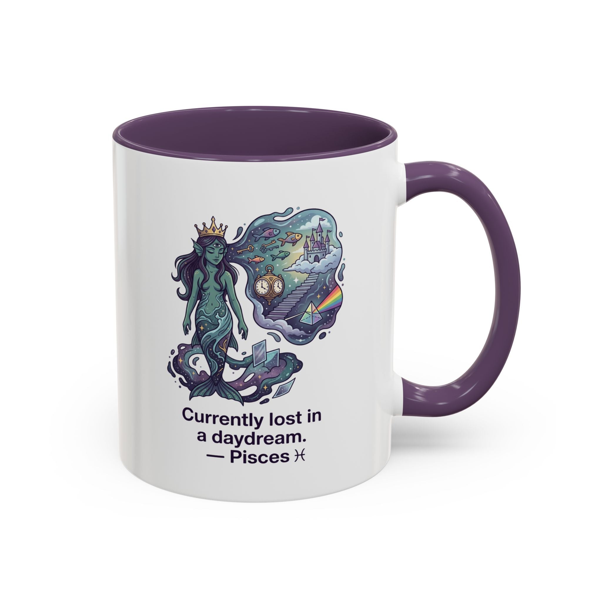 Pisces Daydream Accent Coffee Mug — "Currently lost in a daydream" Astrological Zodiac Gift