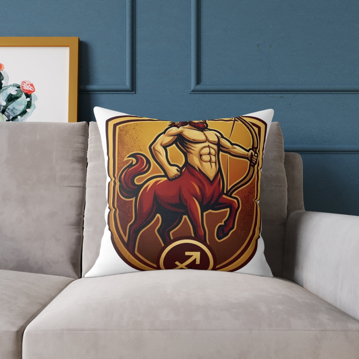 Sagittarius Zodiac Archer Arrow  Square Poly Canvas Pillow