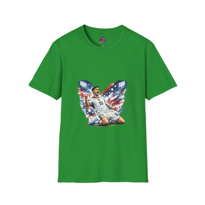 USA Soccer Player Flag T-Shirt — Patriotic Football Fan Tee