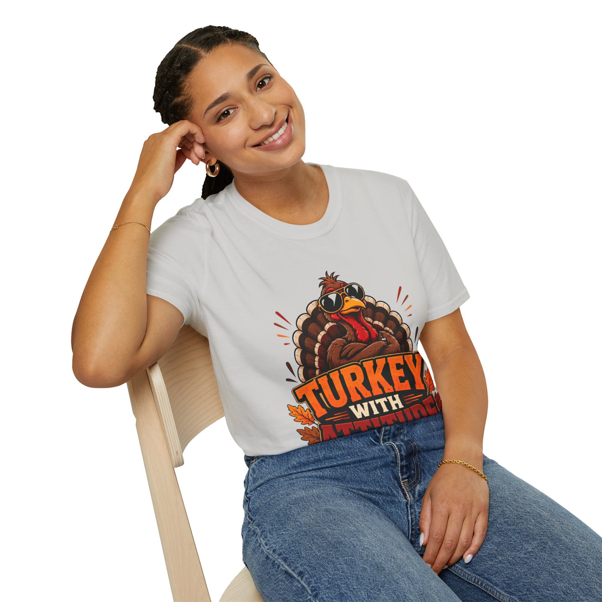Thanksgiving T-Shirt Turkey With Attitude T-Shirt — Funny Thanksgiving Turkey Graphic Tee