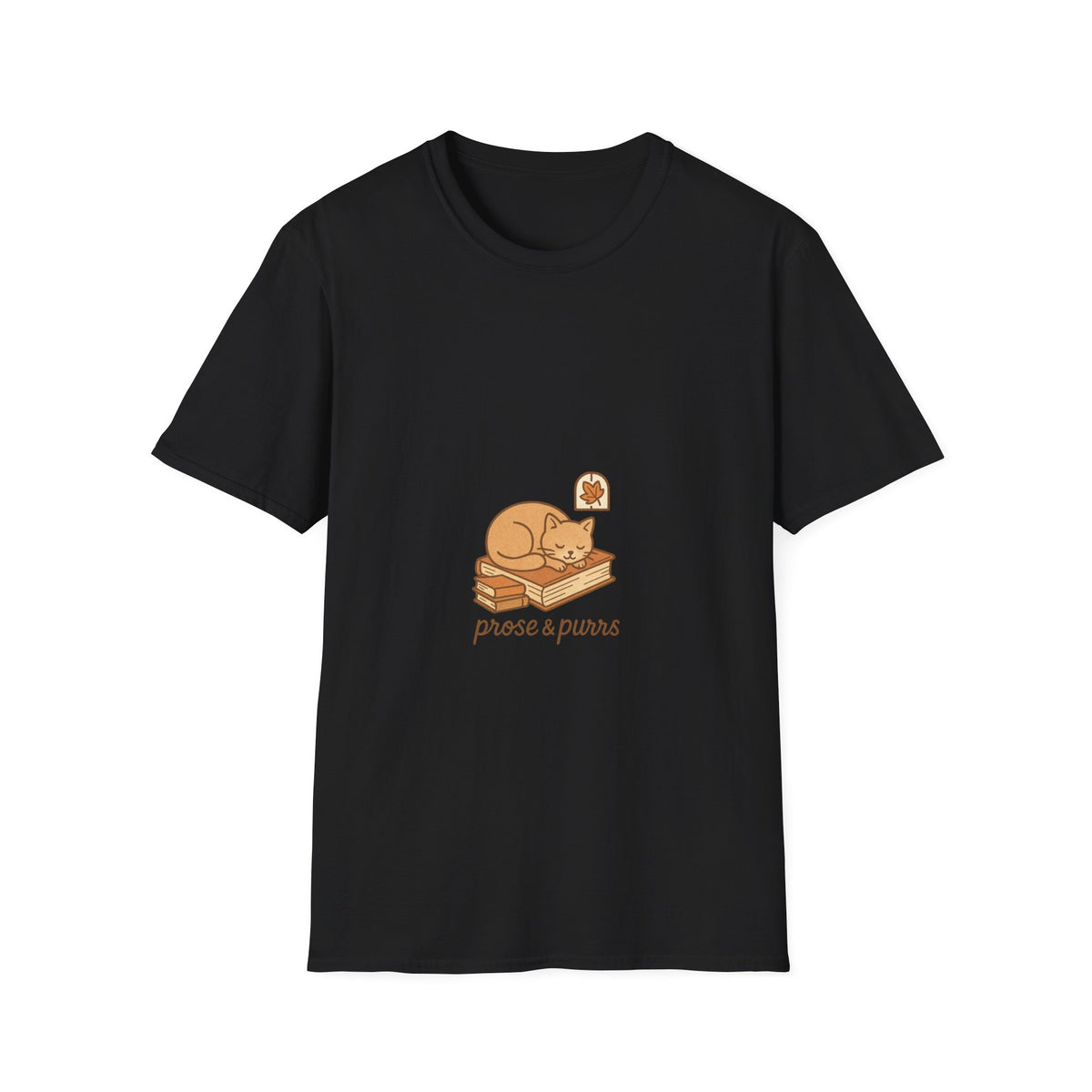 Prose and Purrs Sleeping Cat Book Stack White Graphic Tee - Trending Now - September 2026
