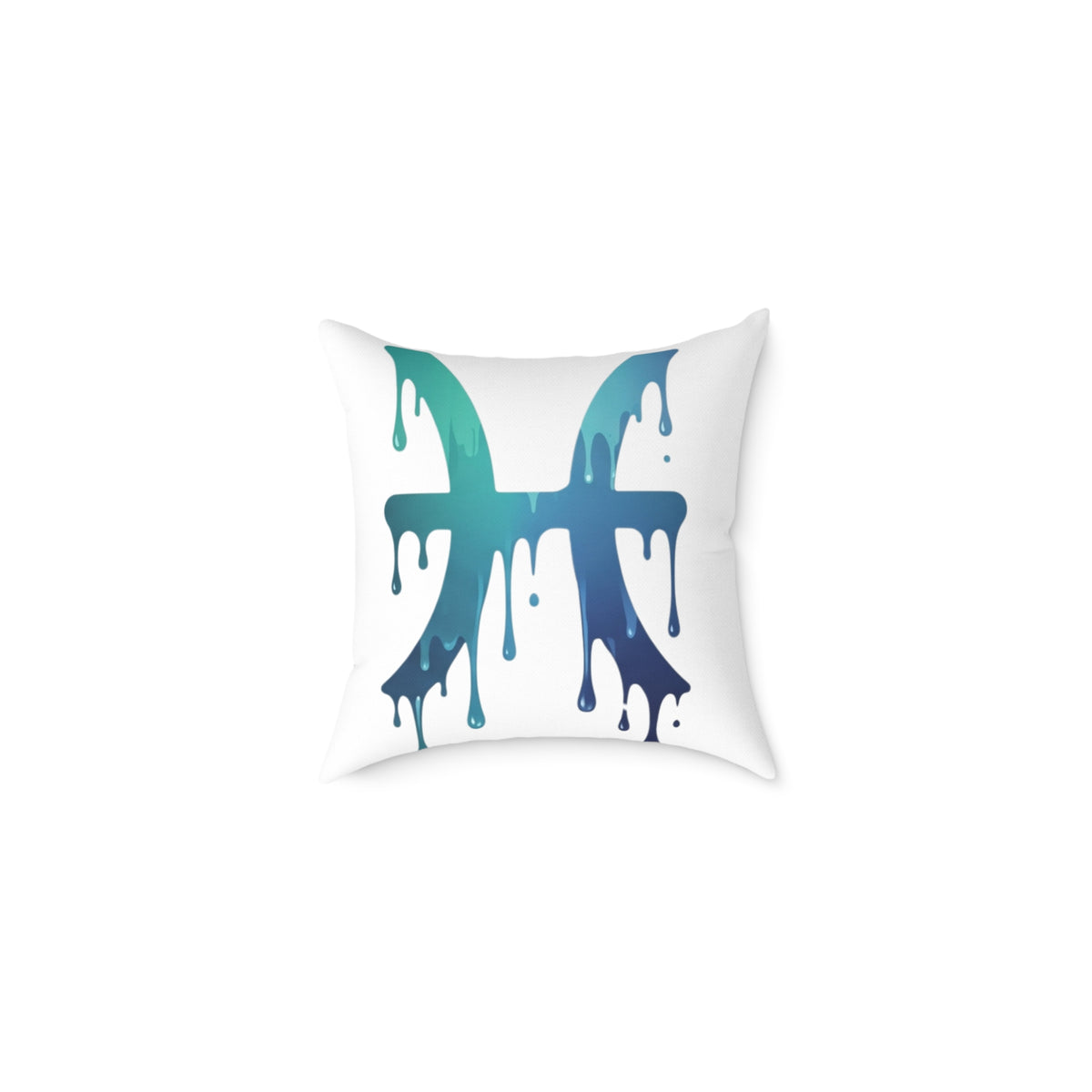 Dripping Zodiac Pisces Square Poly Canvas Pillow