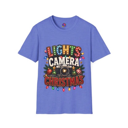 Lights Camera Christmas T-Shirt — Retro Marquee Holiday Tee
