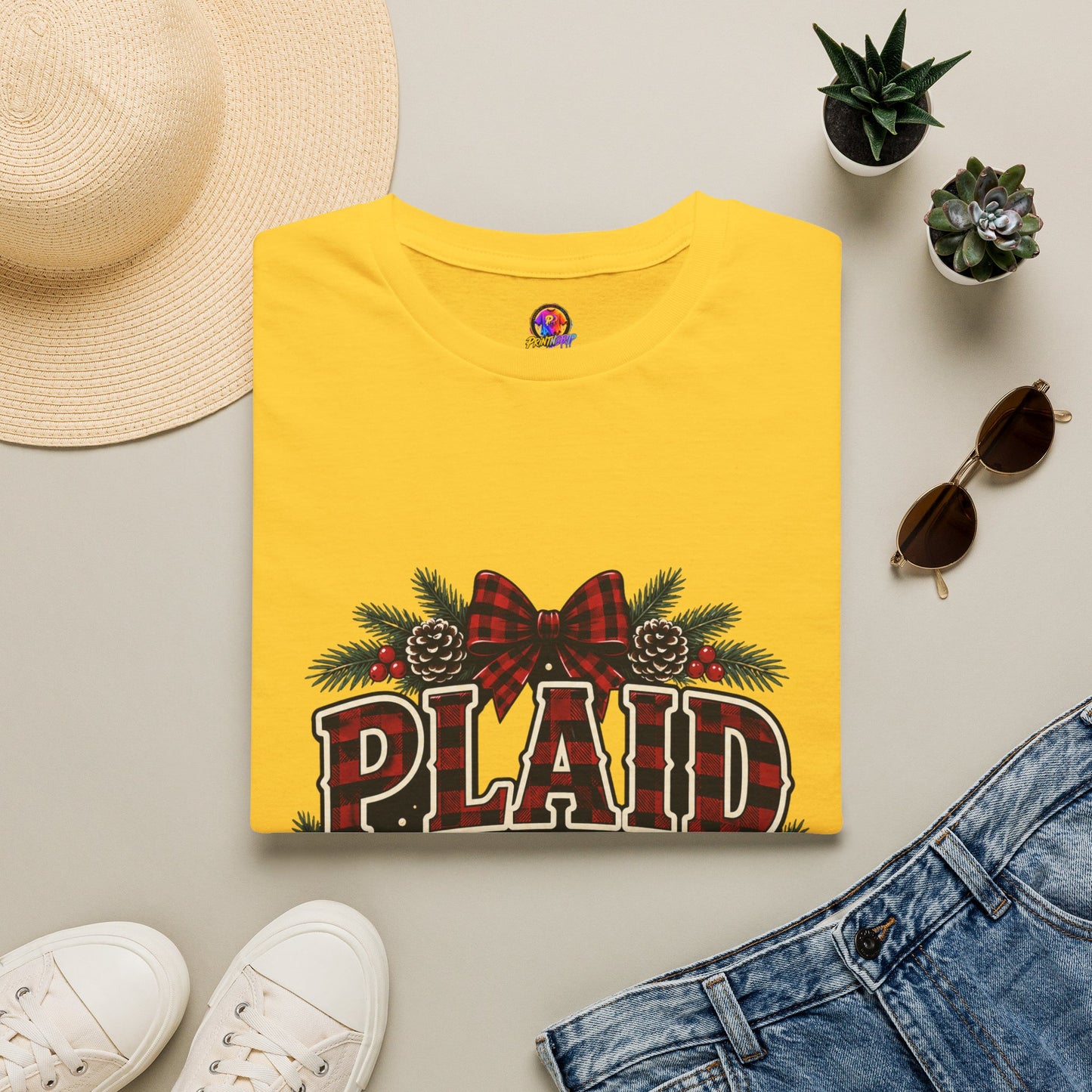 Plaid and Merry Christmas T-Shirt