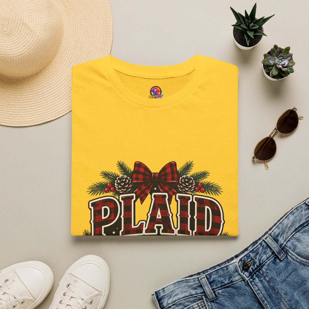 Plaid and Merry Christmas T-Shirt