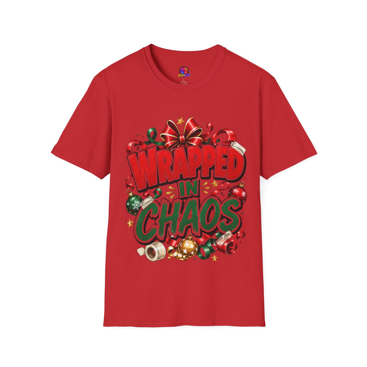 T-Shirt — "Wrapped in Chaos" Holiday Graphic Tee