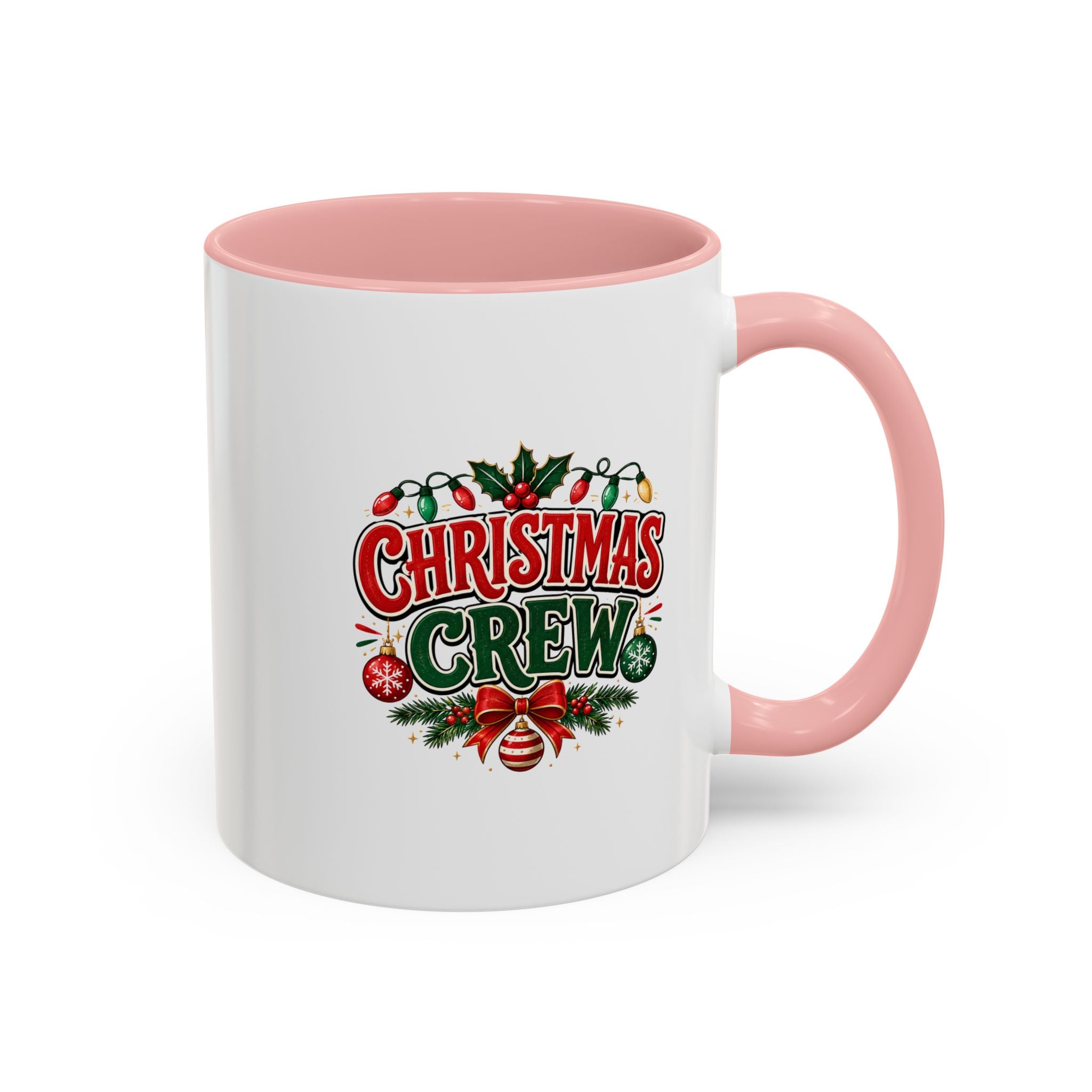 Christmas Crew Accent Coffee Mug - Festive Holiday Tea & Coffee Cup