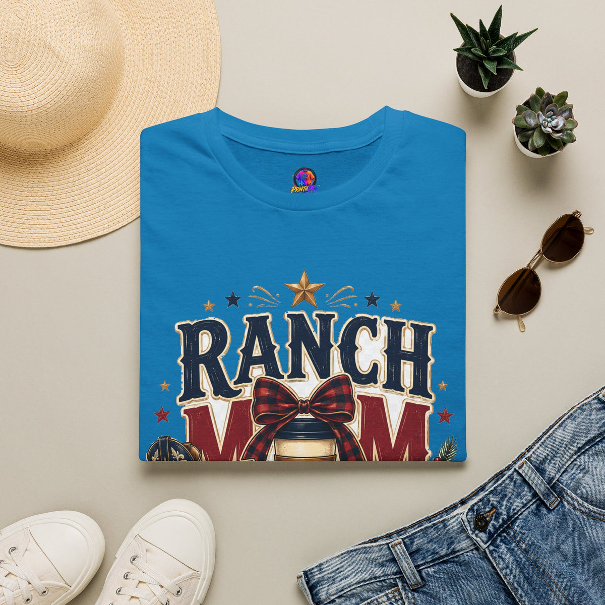 Ranch Mom Holiday Hustle T-Shirt — Festive Western Mom Tee