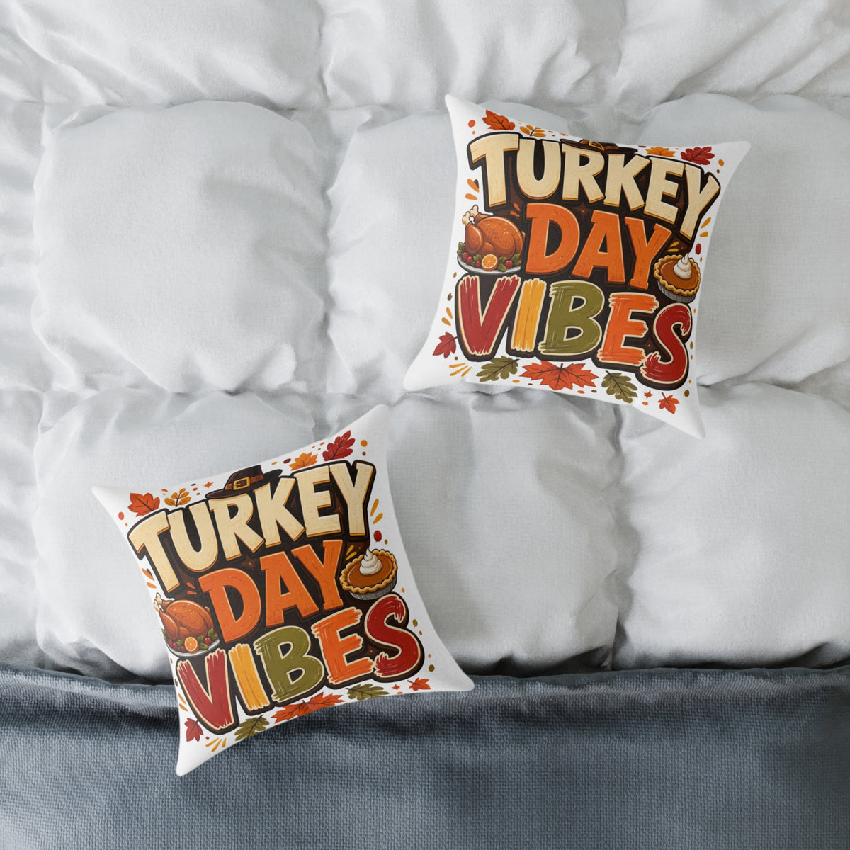 Thanksgiving Turkey Day Vibes Throw Pillow